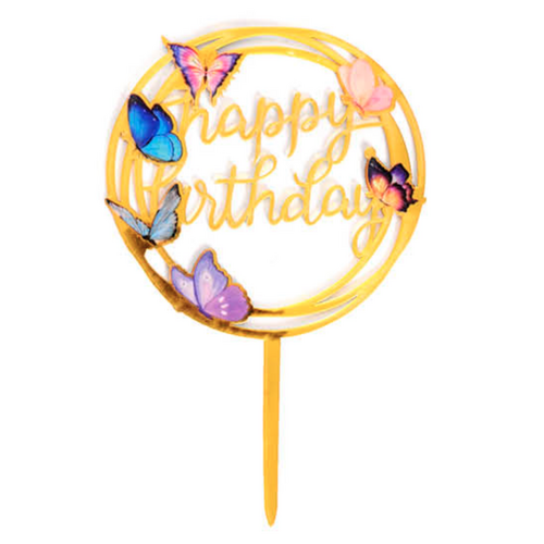 Deluxe Cake Topper - Birthday Butterflies