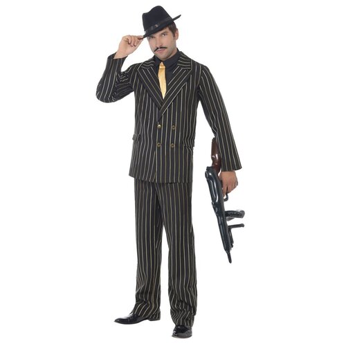 Gold Pinstripe Gangster Adult Costume [Size: Medium]