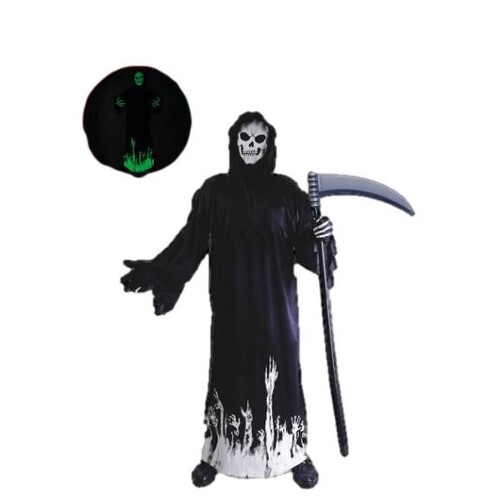 Glow in the Dark Grim Reaper Adult Costume - One Size