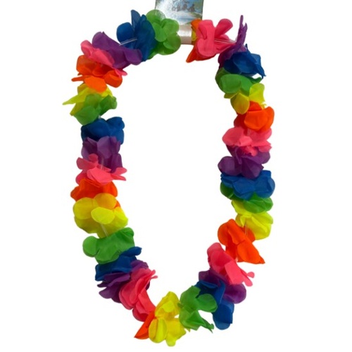 Hawaiian Lei - Neon Rainbow