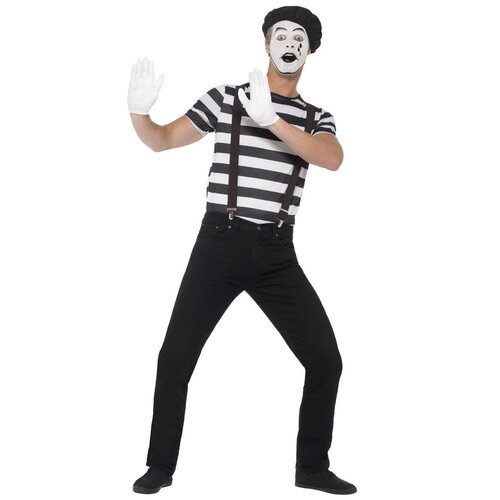 French Gentleman Mime Artist Adult Costume [Size: Large]