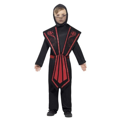 Black & Red Ninja Kid's Costume [Size: 10-12 Yrs]