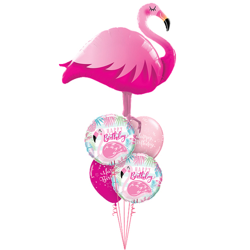 Birthday Pink Flamingo Staggered Bouquet