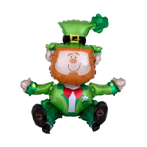 Multi Balloon Sitting Leprechaun - Inflated