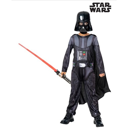 Star Wars Darth Vader Kids Costume + Light Saber [Size: S (3-4 Yrs)]