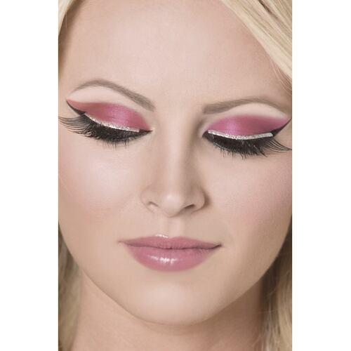 Eyelashes - Black with Silver Glitter Trim