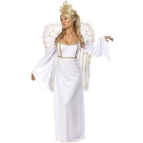 Deluxe Adult Angel Costume with Crown & Wings [Size: M (12-14)]