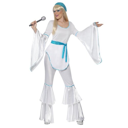 70s Disco White Super Trooper Adult Costume [Size: M (12-14)]