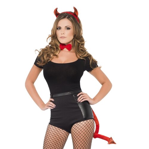 Red Devil Horns Tail & Tie