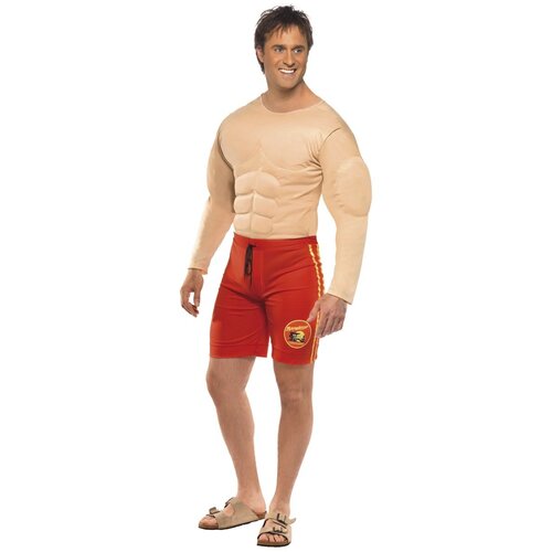 Baywatch Lifeguard Muscle Chest Adult Costume [Size: Large]