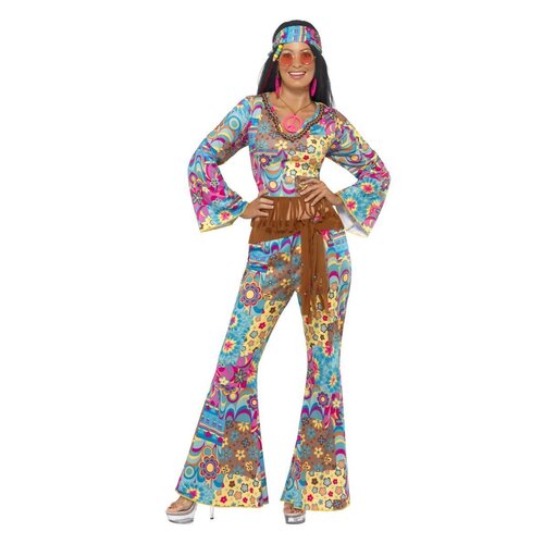 Hippy Flower Power Girl Adult Costume [Size: S (8-10)]