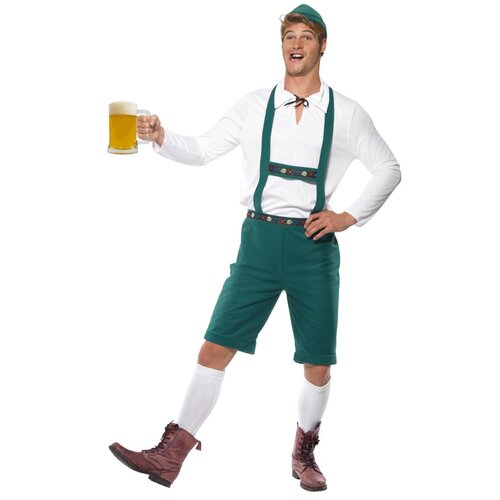 Oktoberfest Green Lederhosen Adult Costume [Size: Medium]