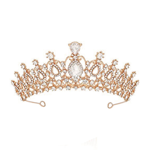 Deluxe Rose Gold Tiara with Gems