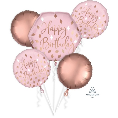 INFLATED Blush Birthday Mega Foil Balloon Bouquet