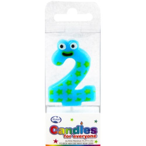 Number 2 Googly Eyes Candle