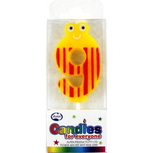 Number 9 Googly Eyes Candle