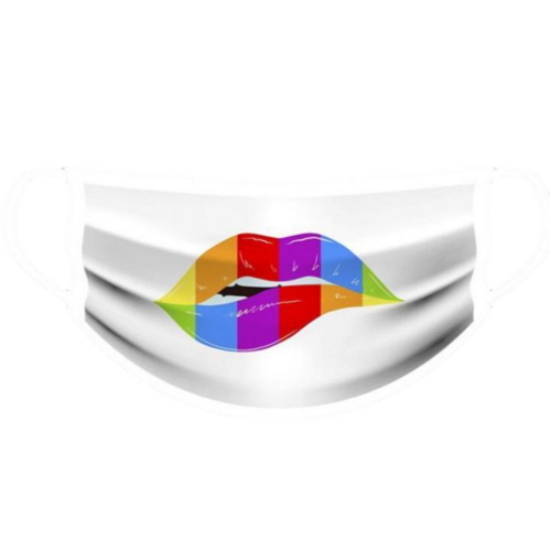 Mardi Gras Rainbow Lips Face Mask