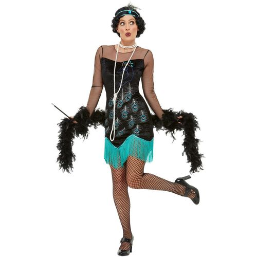 1920s Peacock Flapper Womens Costume [Size: S (8-10)]