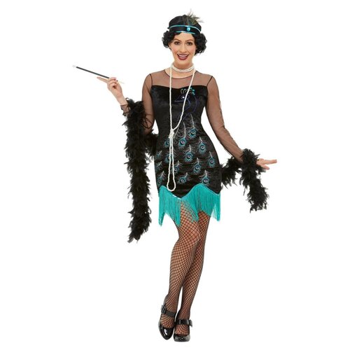 1920s Peacock Flapper Adult Costume [Size: S (8-10)]