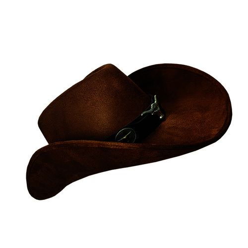 Cowboy Hat - Deluxe Brown Suede with Animal Motifs