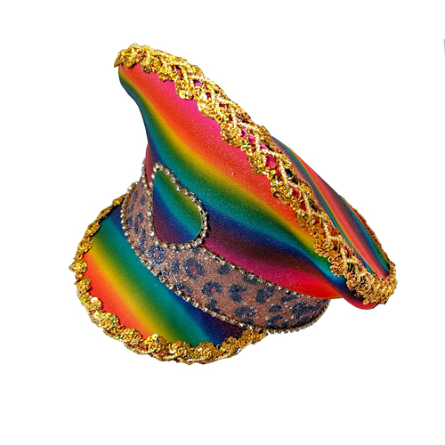 Rainbow Festival Cap with Animal Print Band