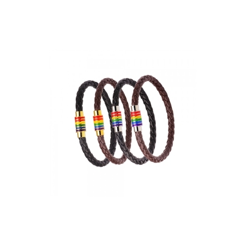 Leather Look Rainbow Bracelet