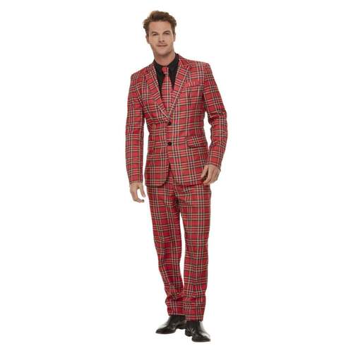 Tartan Stand Out Suit - Red [Size: Medium]