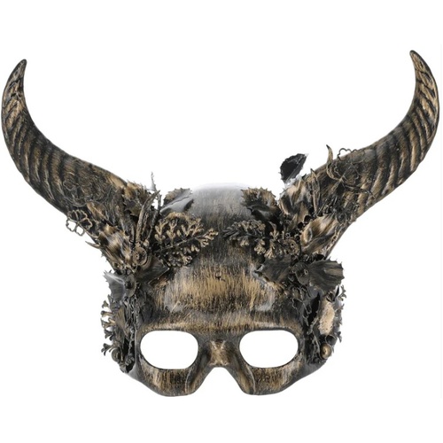 Deluxe Gold Horned Masquerade Eye Mask