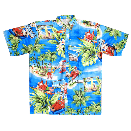 Surfing Santa Hawaiian Shirt [Size: XL]