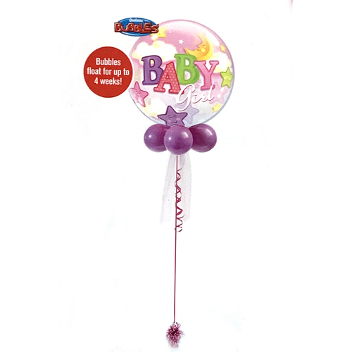 Baby Girl Moon & Stars Bubble with Collar