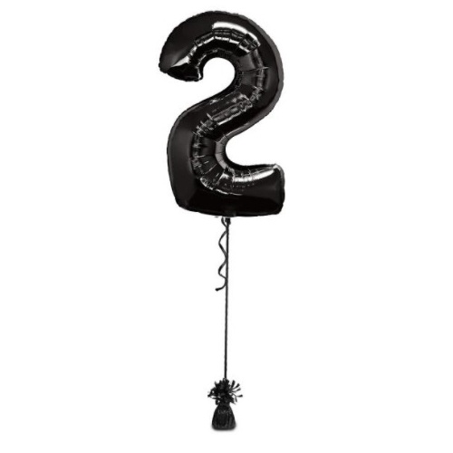 Megaloon Number 2 Foil Balloon [Colour: Black]