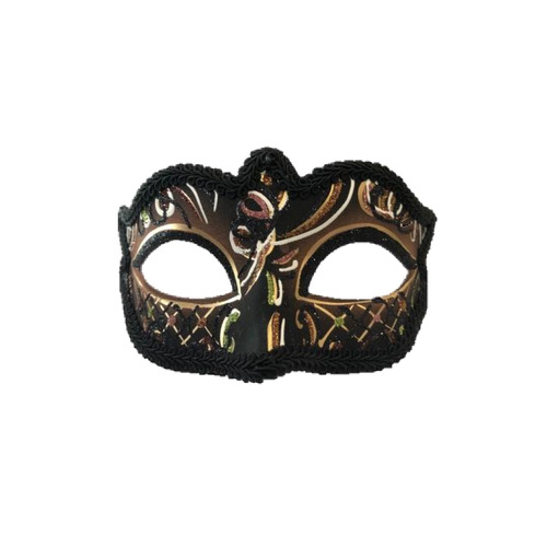 Glitter Swirl Masquerade Mask - Copper Green Gold