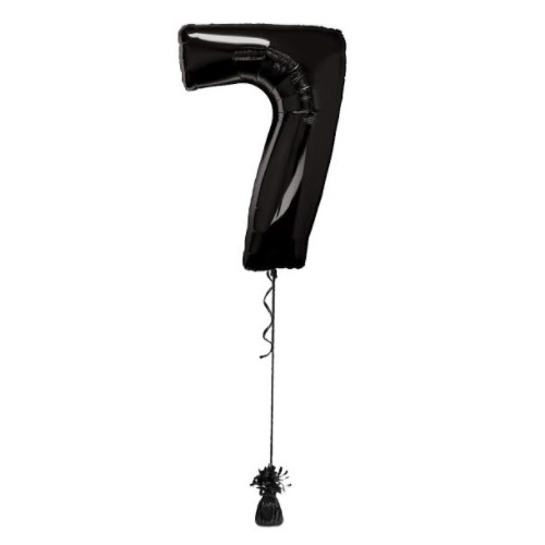 Megaloon Number 7 Foil Balloon [Colour: Black]