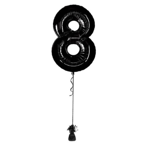 Megaloon Number 8 Foil Balloon [Colour: Black]