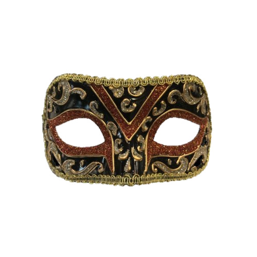 Glitter Masquerade Eye Mask - Copper & Gold