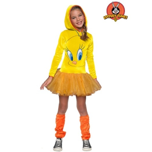 Tweety Bird Hooded Girls Costume [Size: S (3-4 Yrs)]