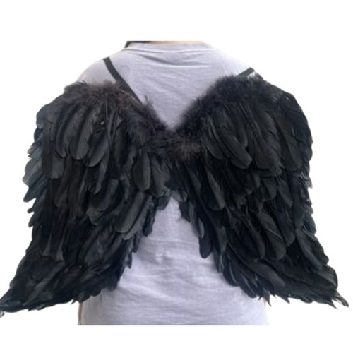 Black Feather Angel Wings - 65 x 45cm