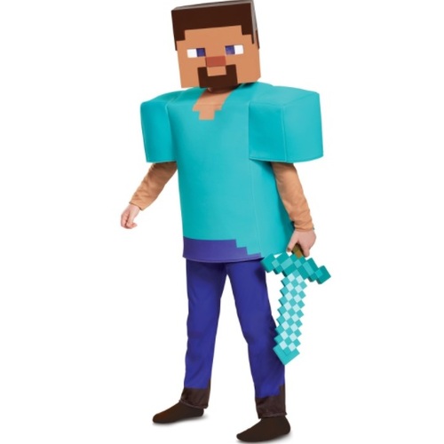 Minecraft Steve Deluxe Boys Costume [Size: S (4-6 Yrs)]