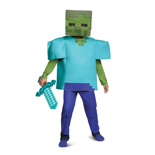 Minecraft Zombie Steve Deluxe Boys Costume [Size: S (4-6 Yrs)]