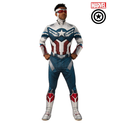Captain America Deluxe Falcon Winter Soldier Men's Costume [Size: Standard]