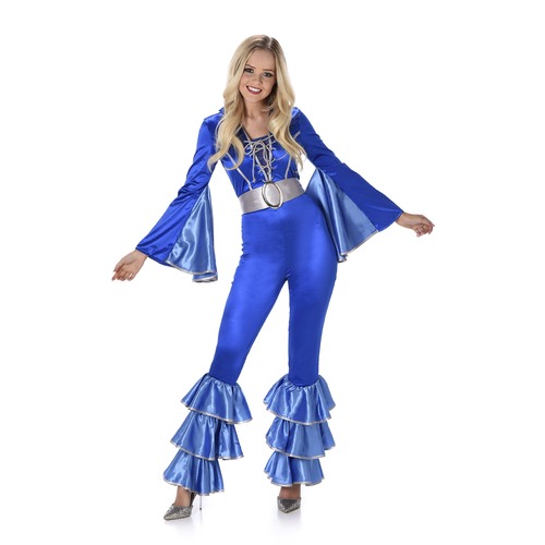 Blue Disco Jumpsuit Women's Costume [Size: S (8-10)]