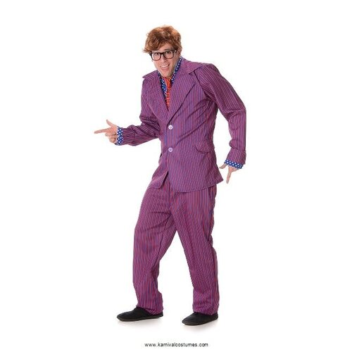 Austin Powers Inspired Striped Suit Adult Costume [Size: Large]