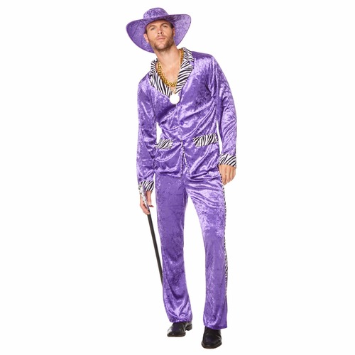 70s Disco Adult Pimp Suit - Purple [Size: Large]