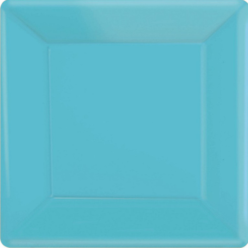 Paper Plates 23cm Square 20 Pk - Caribbean Blue