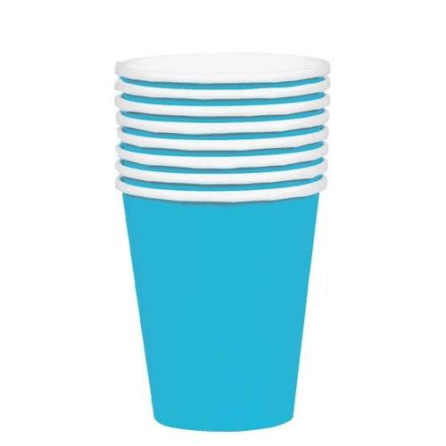 354ml Paper Cups Caribbean Blue - 20 Pk