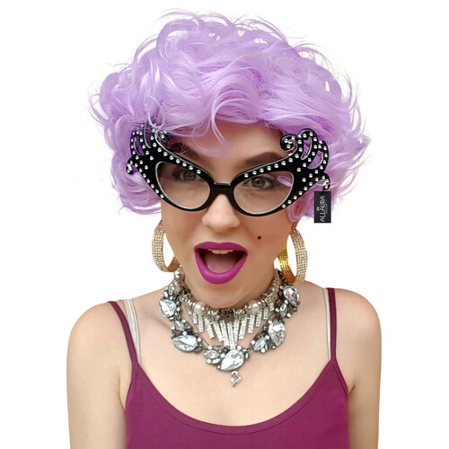 Dame Edna Inspired Purple Wig