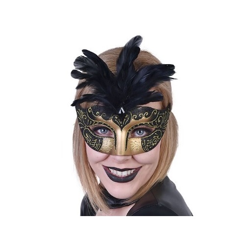 Gabrielle Black & Gold Masquerade Eye Mask