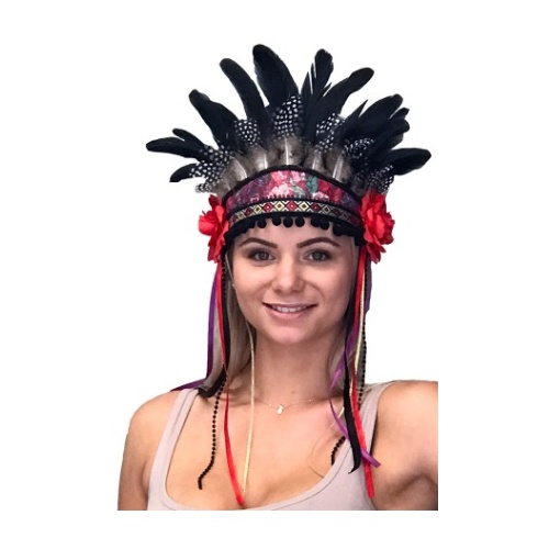 Festival Feathered Headpiece - Rose Queen