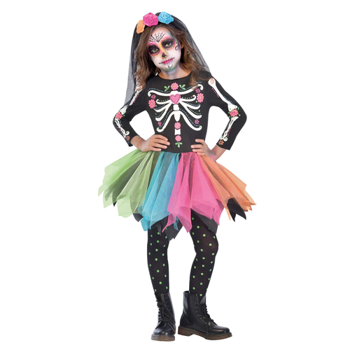 Mexican Sugar Skull Girl's Costume [Size: 8-10 Years]