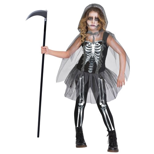 Skeleton Reaper Girls Costume [Size: 10-12 Yrs]